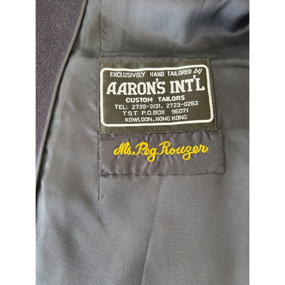Women Aaron's Intl Custom Tailor  Cashmere Jacket Blazer Hong Kong Blue M EUC - Picture 4 of 9